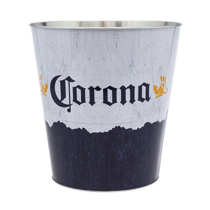 Corona Decorative Tin Wastebasket 10.5'' for wholesale by Deluxe Import Trading