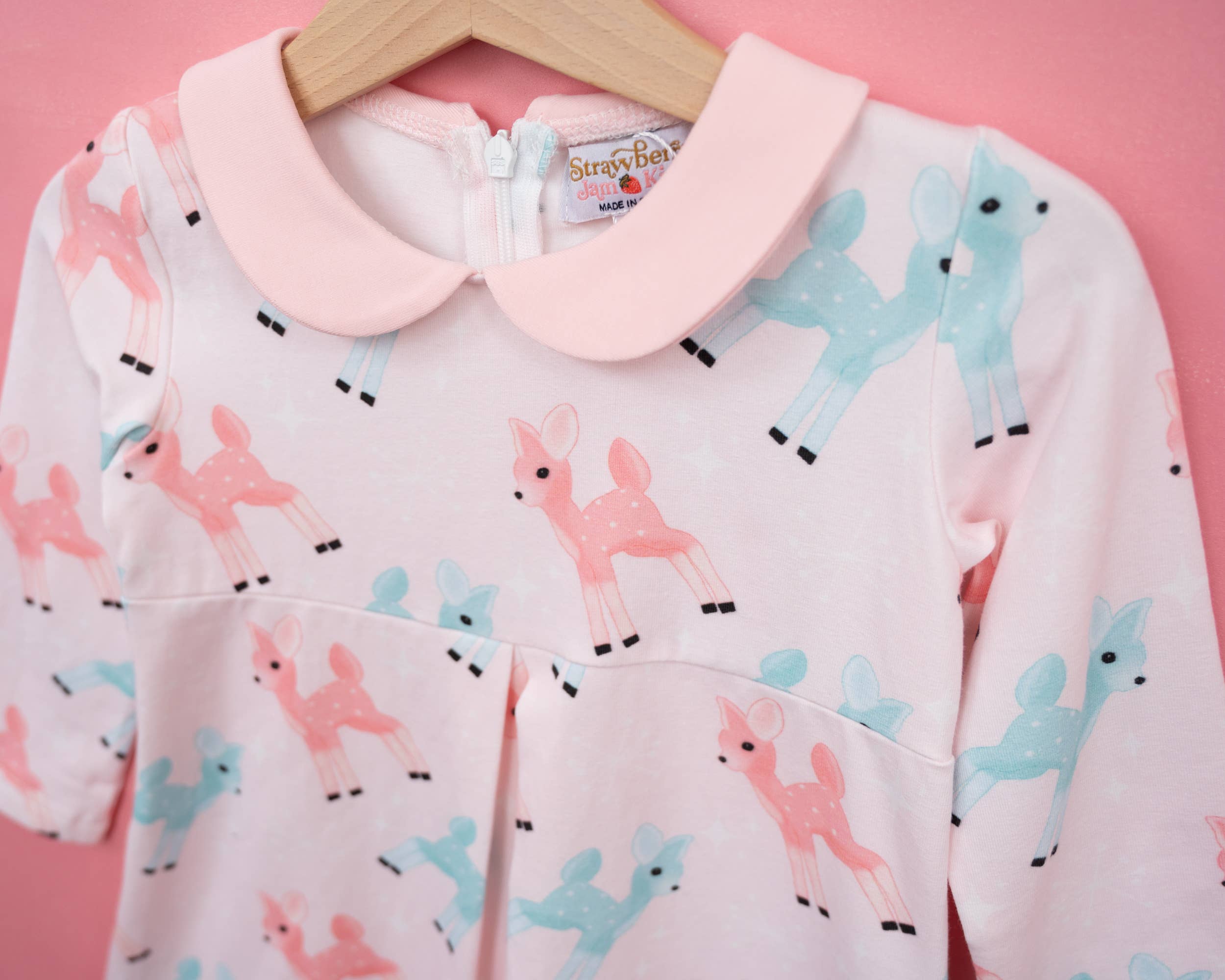 Strawberry Jam Kids - Wholesale Dress - Kids - Retro Pink Reindeer Girls Dress Vintage Style2