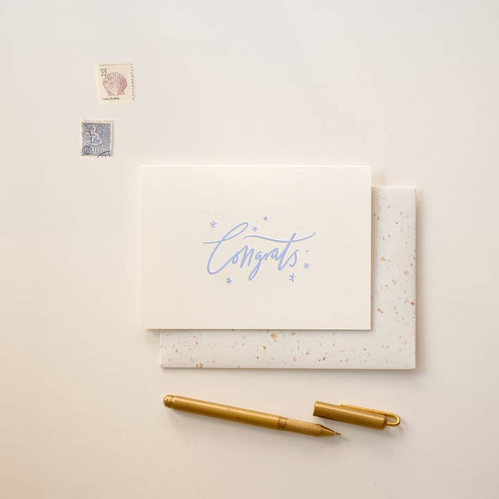 Letterpress Greetings Card - Congrats for wholesale by Tankerville Press