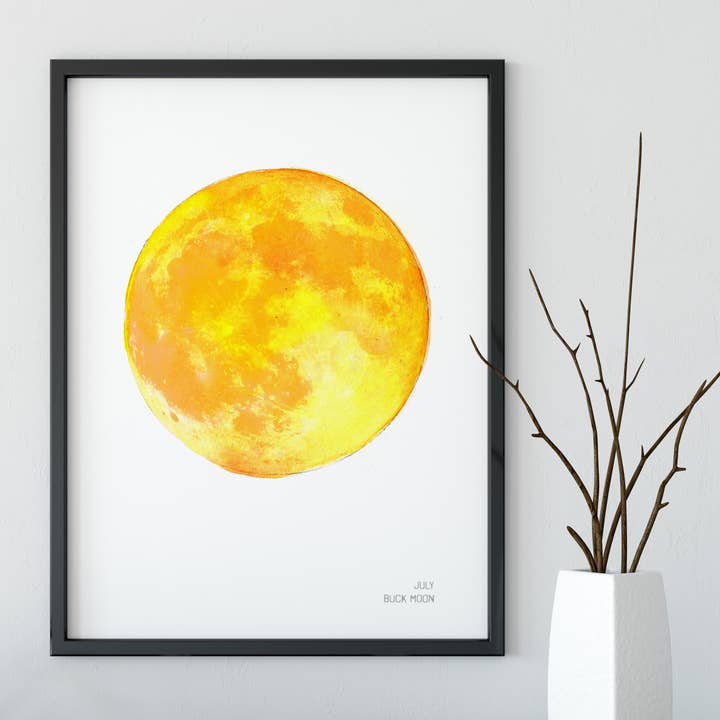 Drawn Together Art Collective - Wholesale Art Print - July - Buck Moon - Full Moon Art Print2