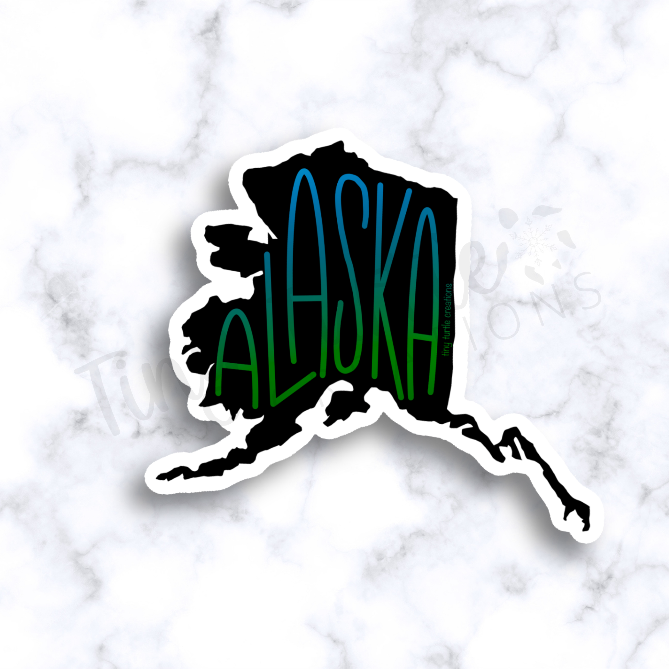 Tiny Turtle Creations - Wholesale Sticker - Alaska Blue Green Ombre Sticker0