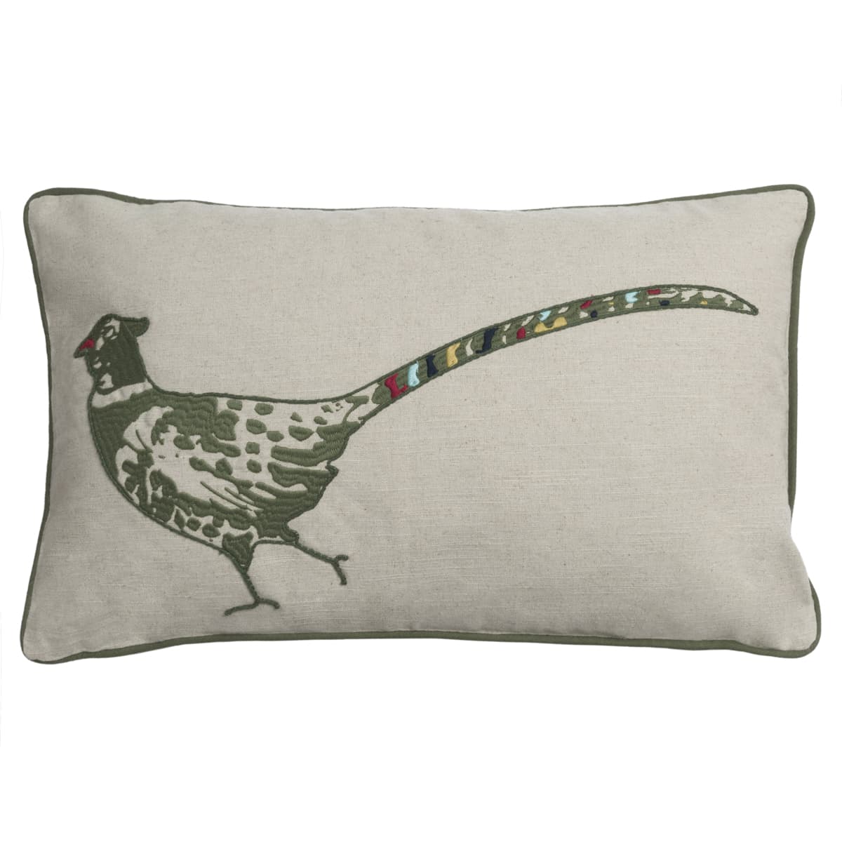 Sophie Allport – wholesale Throw/decorative pillow – Pheasant Linen Blend Embroidered Cushion1