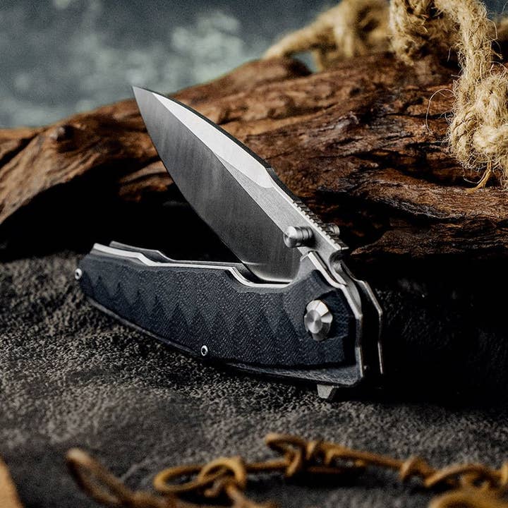 Shokunin USA - Wholesale Pocket Knife/Holder - Venture D2 Carbon Steel Pocket Knife With Clip & G10 Handle