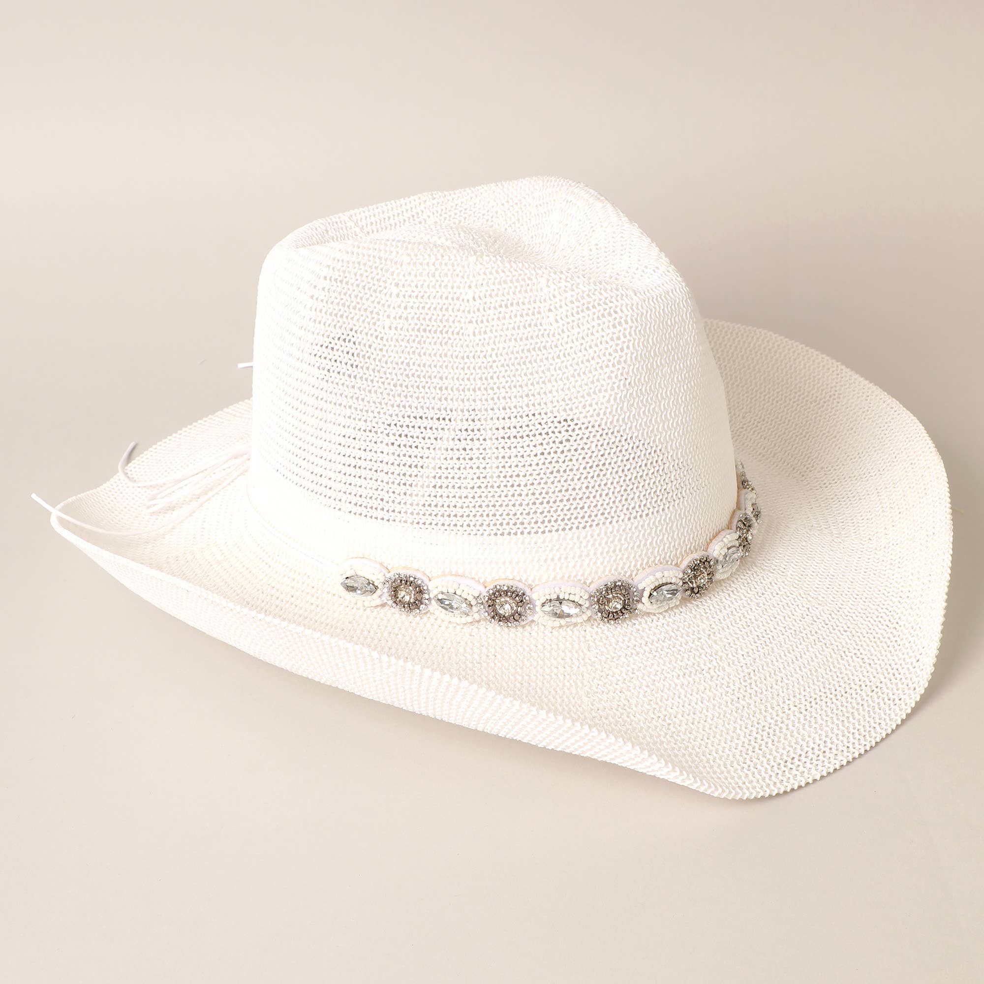 Fashion City - Vente Chapeau de cowboy – femme - Chapeau de cowboy Durango avec ceinture ornée de bijoux13