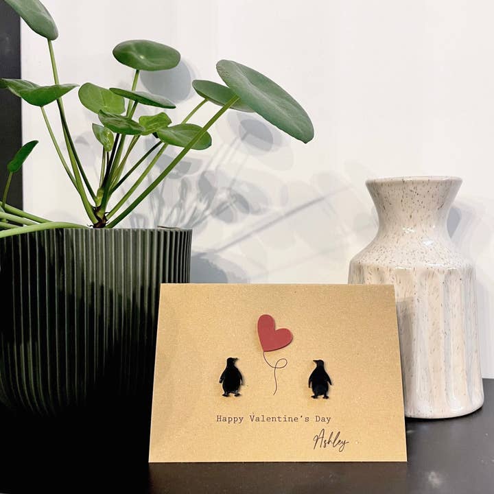 Personligt Glad Alla hjärtans dag/pingvin/lyxkort för wholesale av Drop Scone Designs