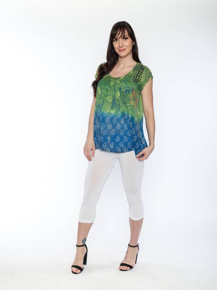 Rayon Cap Sleeve Top for wholesale by Papa Fashions