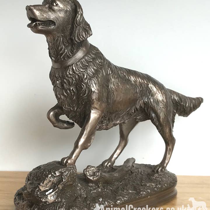 Beauchamp Bronze Retriever on Rock heavy weight figurine in cold cast bronze for wholesale by Animal Crackers