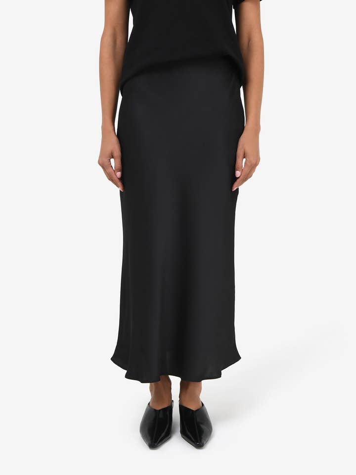 Forcast - Wholesale Skirt – Women’s - Forcast Women's Valeria A-line Satin Skirt0