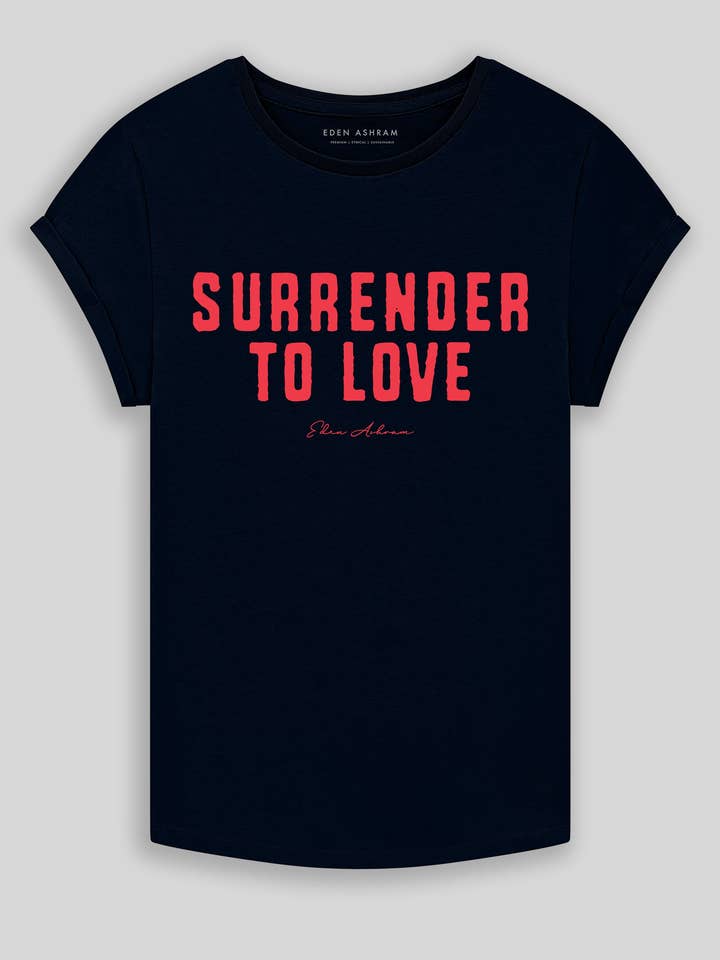 Surrender To Love Premium Rolled Sleeve T-Shirt for wholesale by Eden Ashram