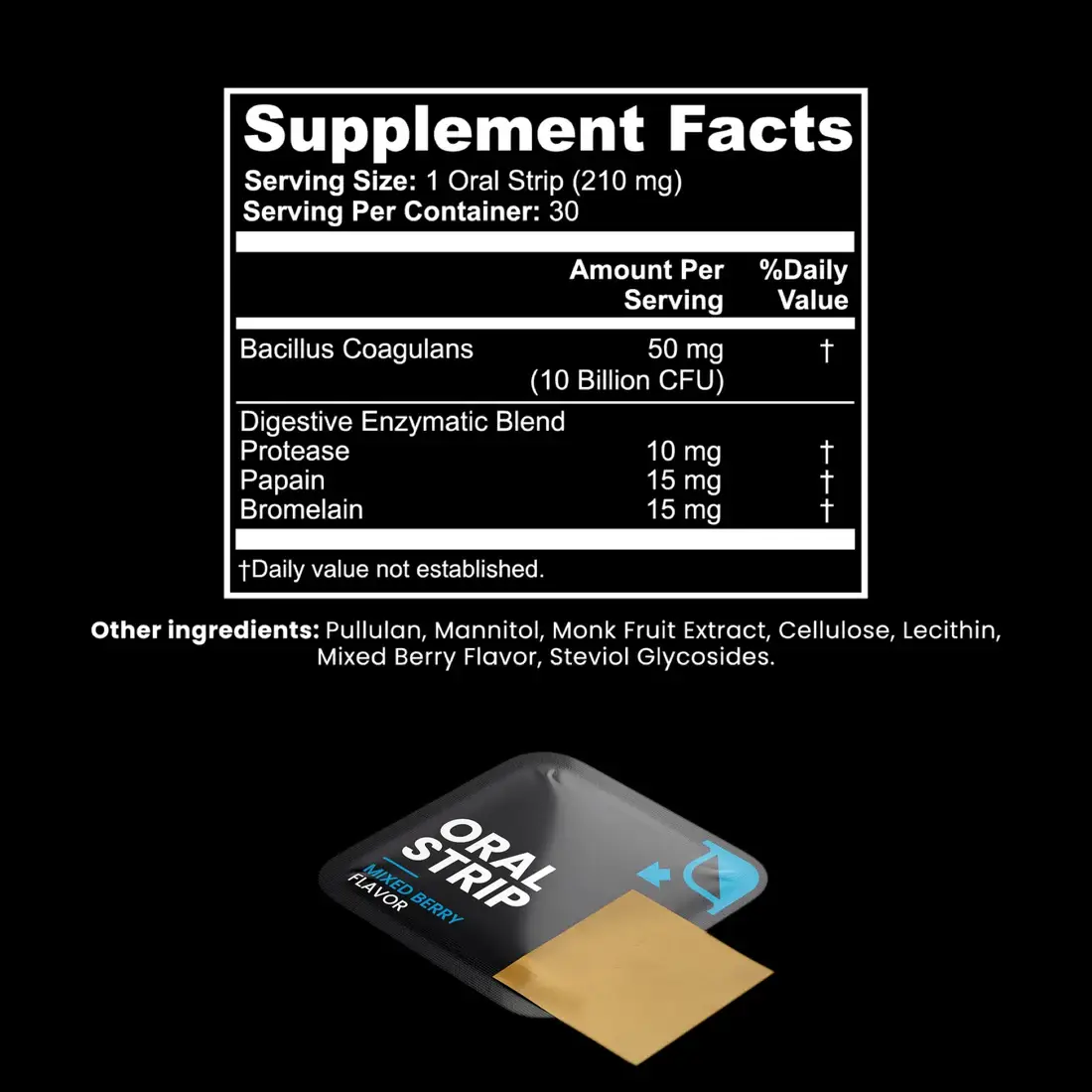 Mass Cast, LLC - Wholesale Oral Supplement/Vitamin - Digestive + Gut Health Strips by Project M1