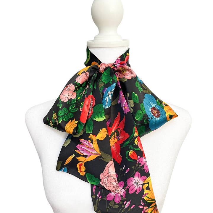Italian Garden Silk Bow Scarf | Big Bow for wholesale by Melissa Velia