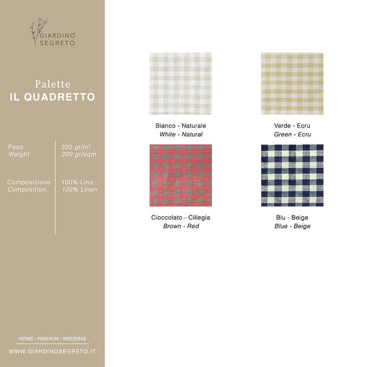 Giardino Segreto - Wholesale Pouch - Women's - QUADRETTO customizable pure linen clutch