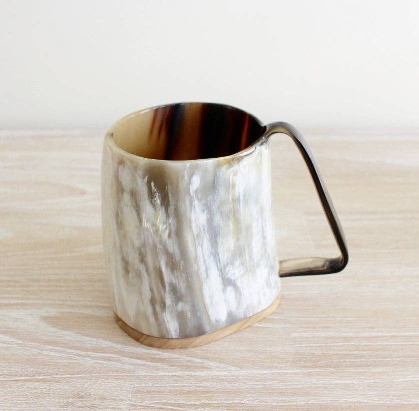 The African Home Goods - Wholesale Beer Glass/Mug - Ankole Cow Horn Beer Mugs / Tumbler Light11