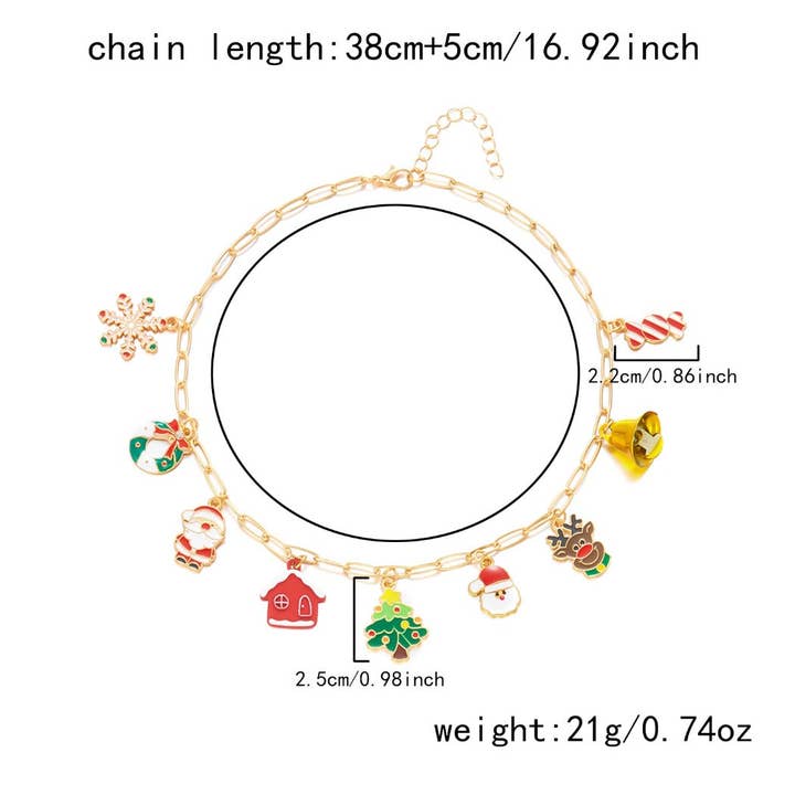 Funkyrel® Atzbranding Limited - Wholesale Charm/Dangle Bracelet - Bauai - Christmas Enamel Pendant Chain Necklace Bracelet0