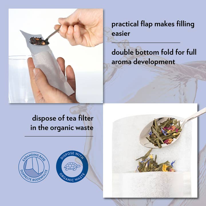 finum - Wholesale Tea Strainer/Infuser - 100 TEA FILTERS, size XS, biodegradable3