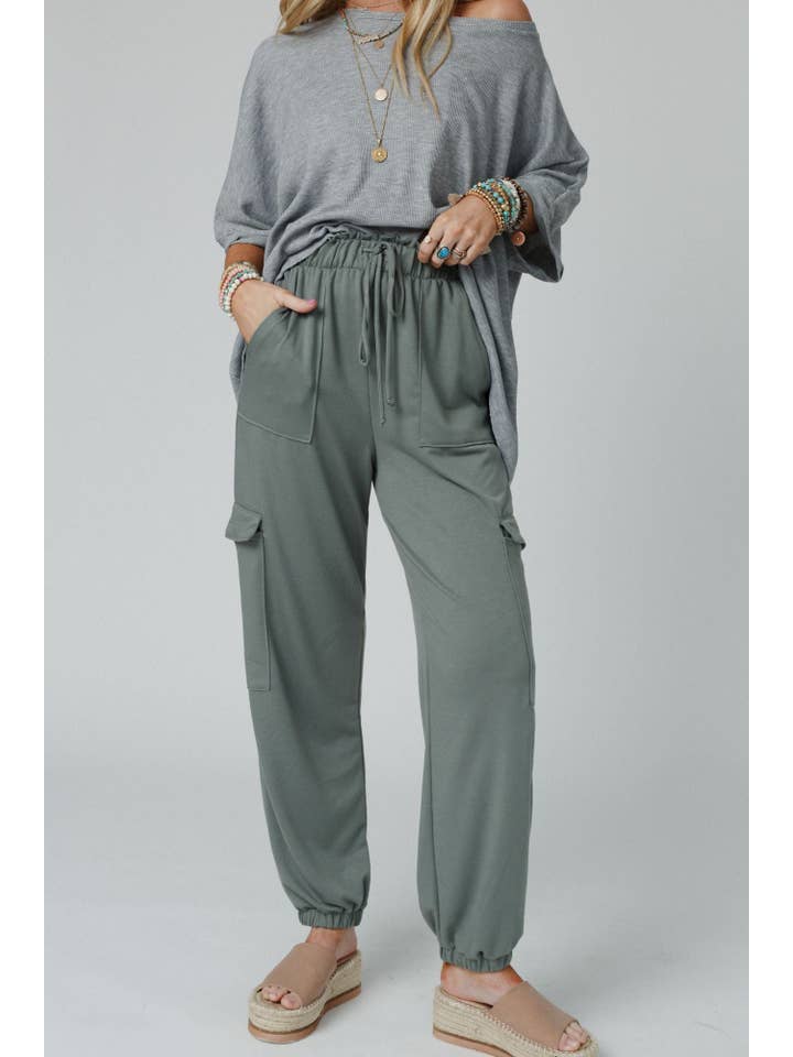 Three Bird Nest - Wholesale Pants - Women's - Easy Mornings Cinched Pants - Light Olive