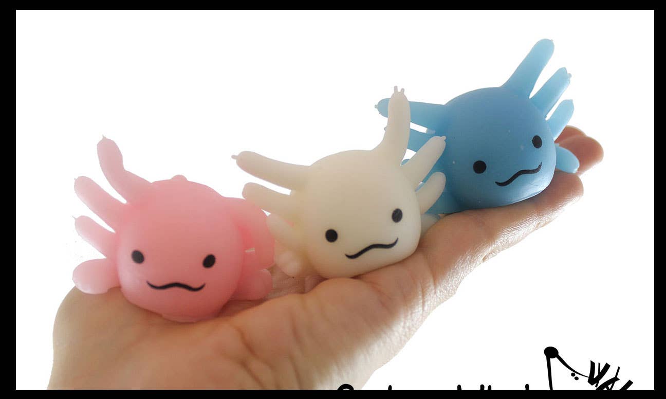 Curious Minds Toys - Wholesale Squishy Toy - Kids & Baby - 1 Axolotl Large Mochi - Cute Animal Gummy Mochi Fidget Squis1