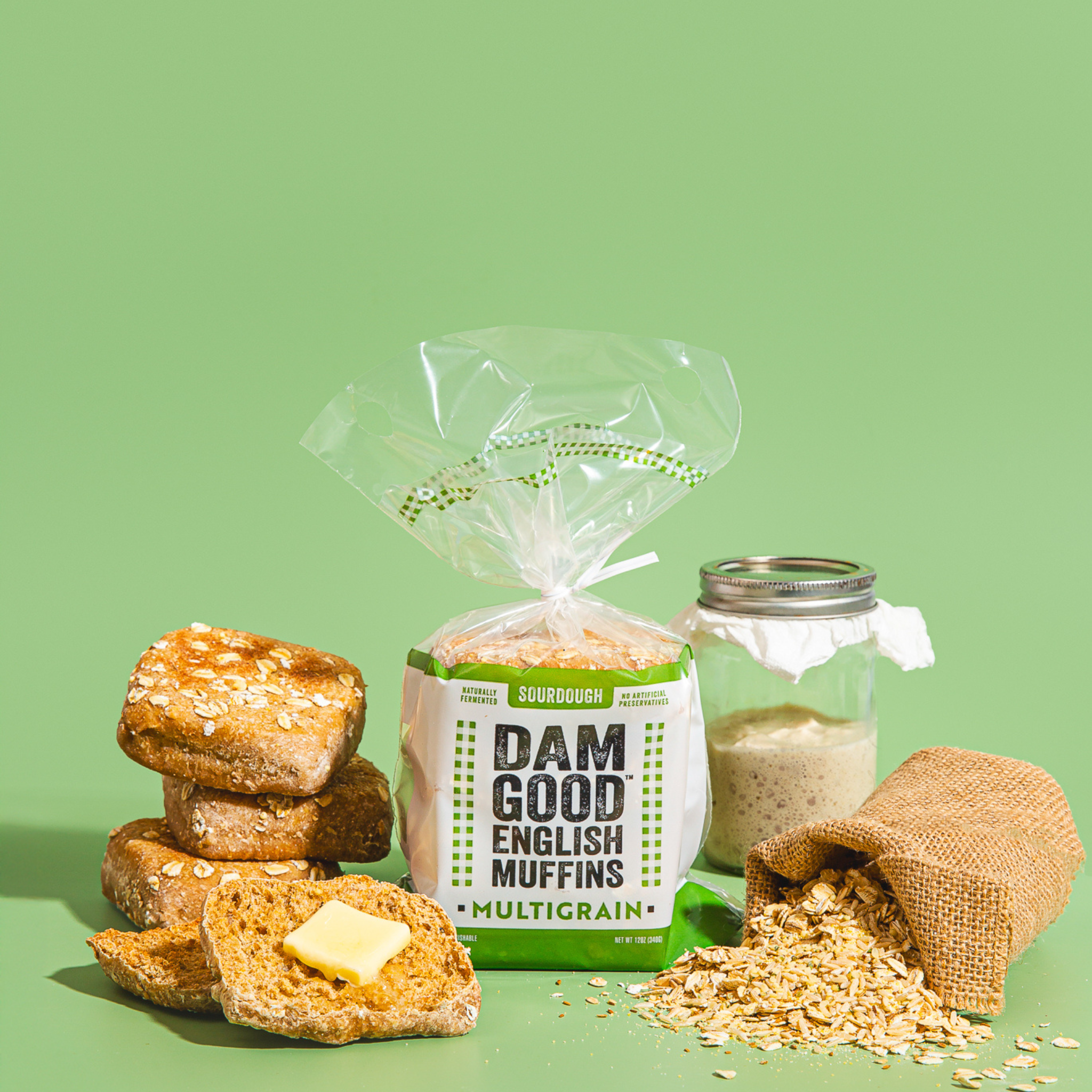 Dam Good® English Muffins - Wholesale Bread/Tortilla - 'Multigrain' Sourdough English Muffins4