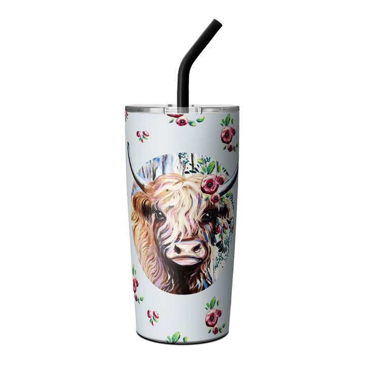 Highland Cows Design 20oz Tumbler Insulated Cups with Lids for wholesale by OEELINN