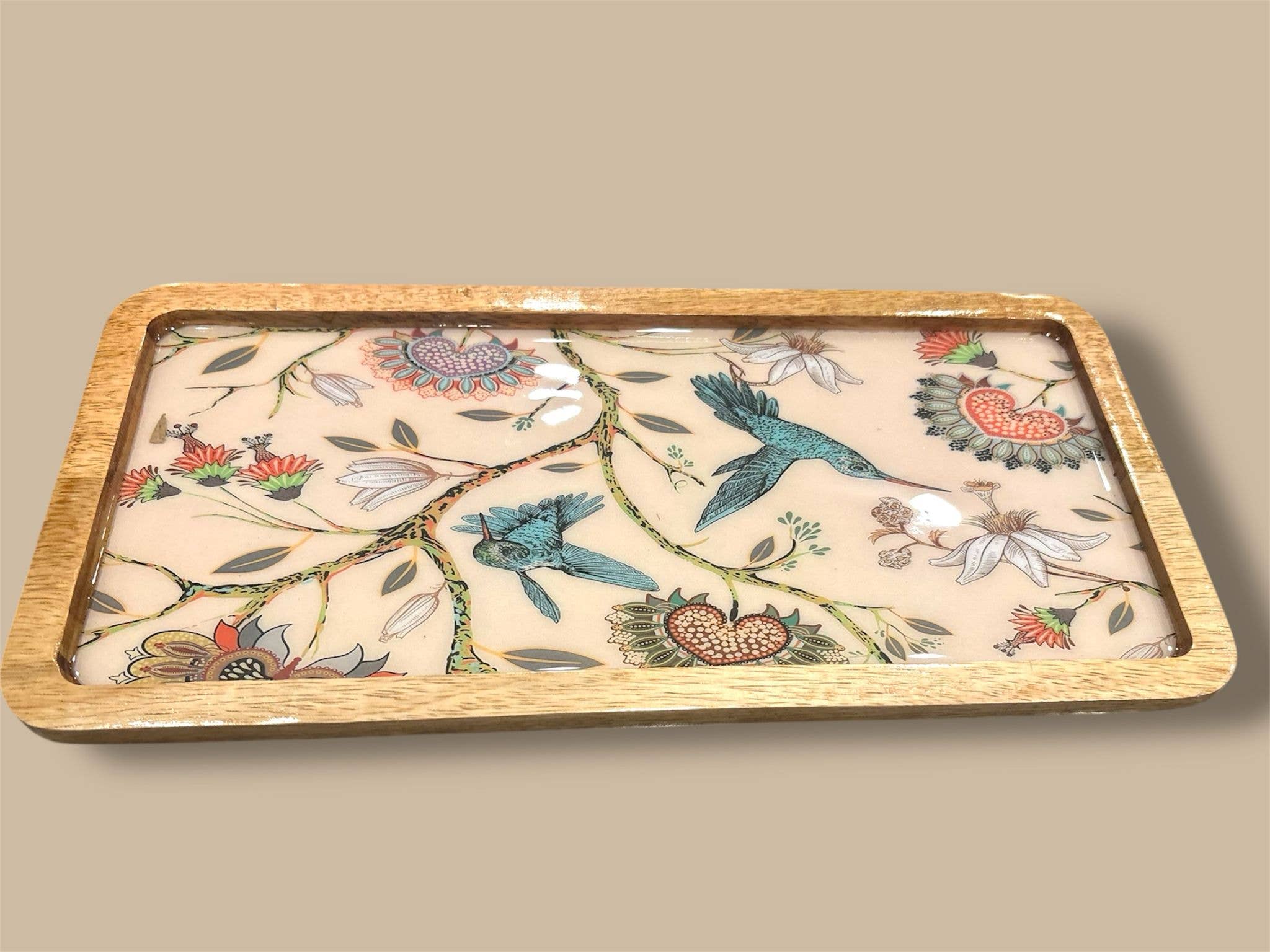 Bohozena – wholesale Serving tray – Hummingbird Mango Wood Serving Tray0