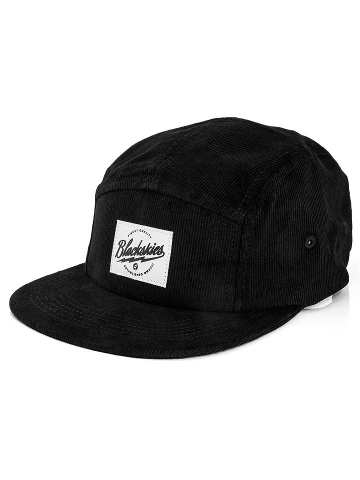 Casquette à 5 panneaux en velours côtelé Ébène pour la vente par Blackskies