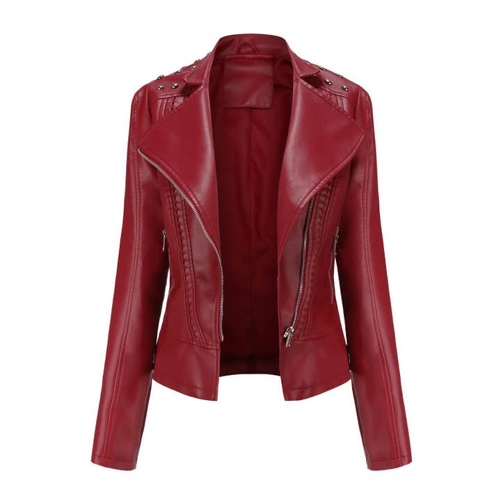 HIDDENBRAND - Wholesale Leather Jacket - Women's - Spring/ Fall Leather Jacket Small Coat Biker Clothing3