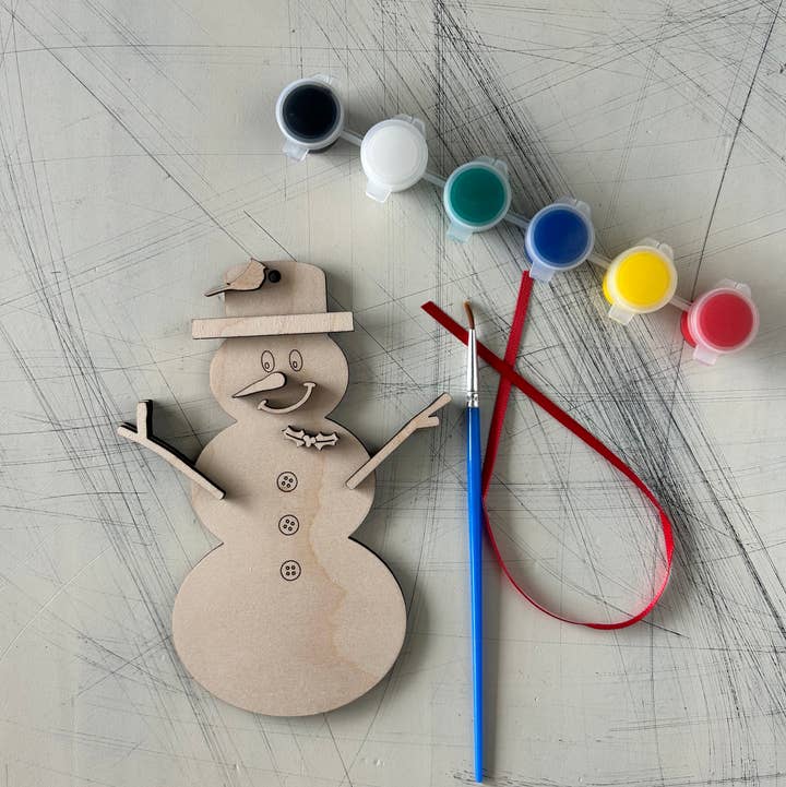 Novotny Designs - Wholesale DIY Craft Kit - Build Your Own Snowman Ornament Paint Kit