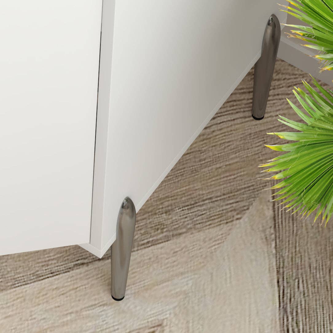 39F Inc. - Wholesale Cabinet - 2 doors home wine bar cabinet with wine rack & adjustable storage shelf, modern sideboard with soft-closing hinge, dinning room buffet cabinet, Liquor Cabinet kitchen, living room coffee cart White11