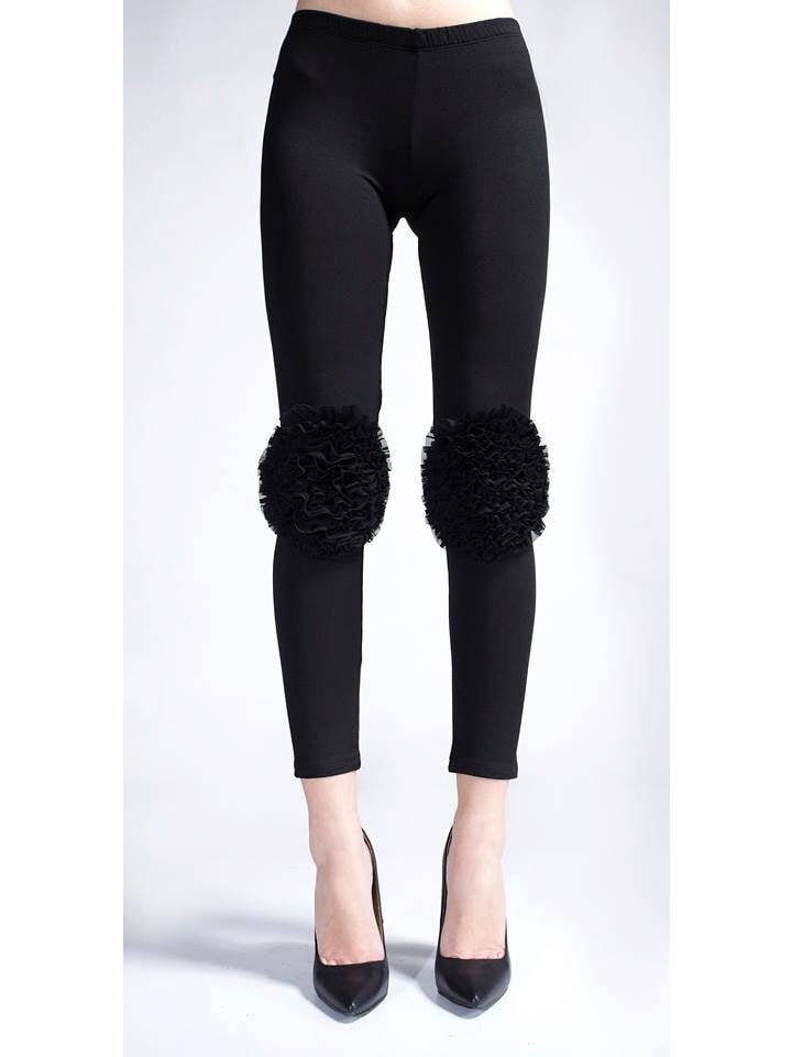 Noir Legging à volants pour adultes, vêtements avant-gardistes en vente sur Faire2