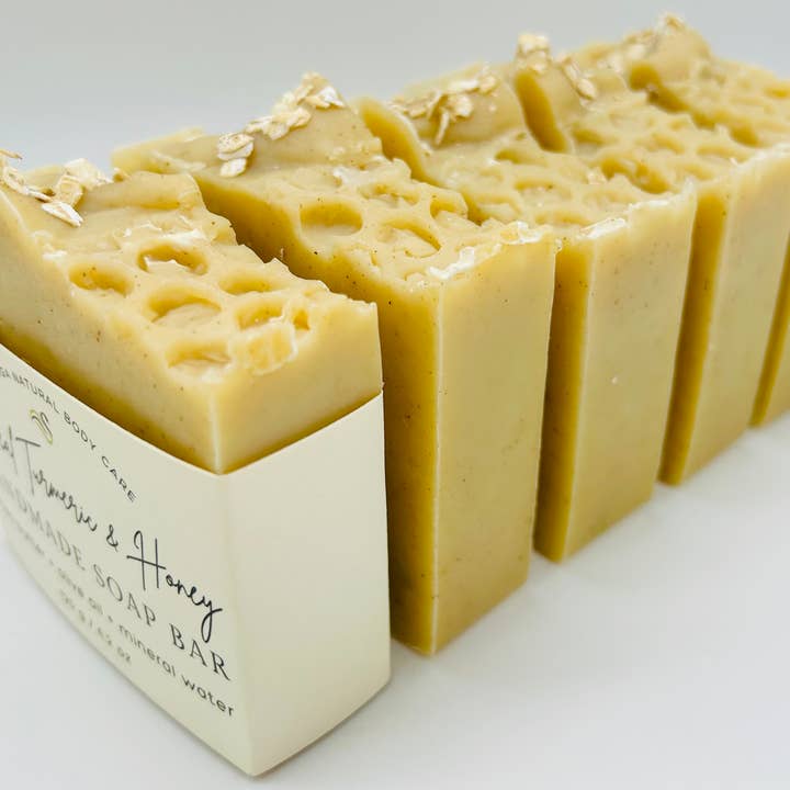 SARATOGA NATURAL BODY CARE LLC - Wholesale Bar Soap - Oatmeal Turmeric & Honey Handmade Soap Bar VEGAN