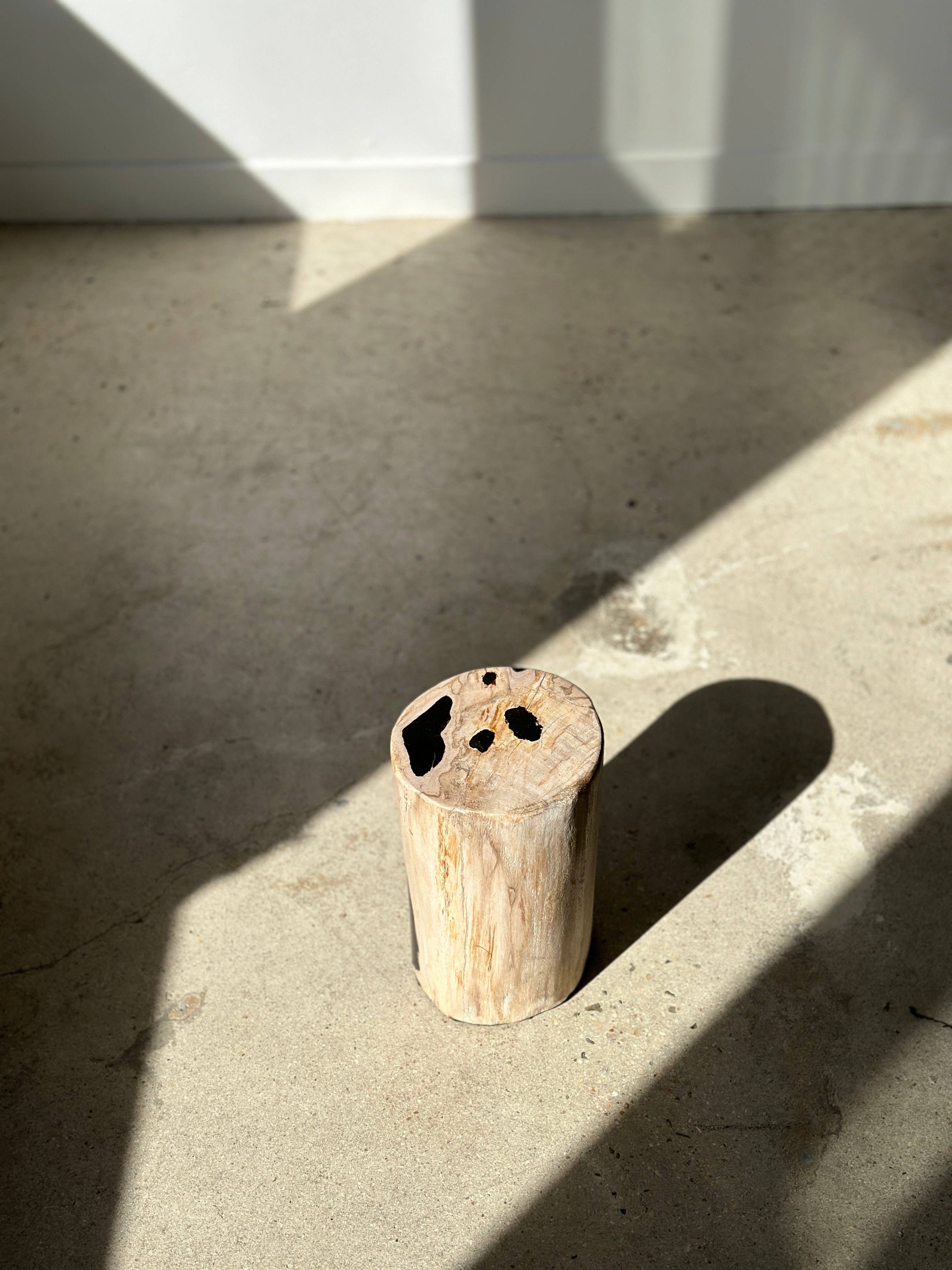 Office Objets - Wholesale Side Table - White petrified wood side table with black spots H:27.5 D:1826