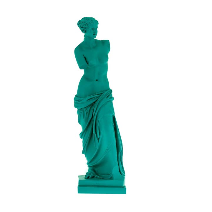 Afrodite av Milos eller Venus de Milo Staty, 40cm Grön Färg för wholesale av ARTIA LTD