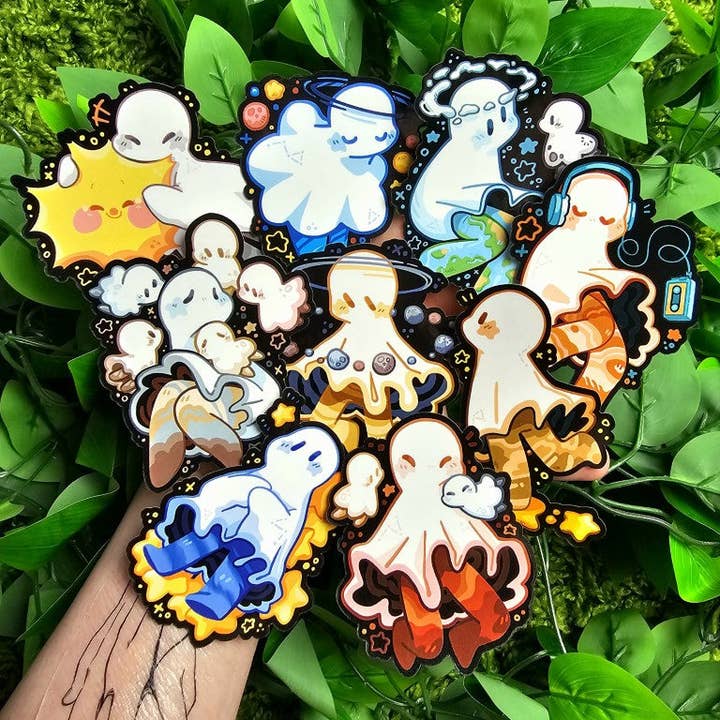 Spöklika klistermärken av solsystemet för wholesale av Milky Tomato