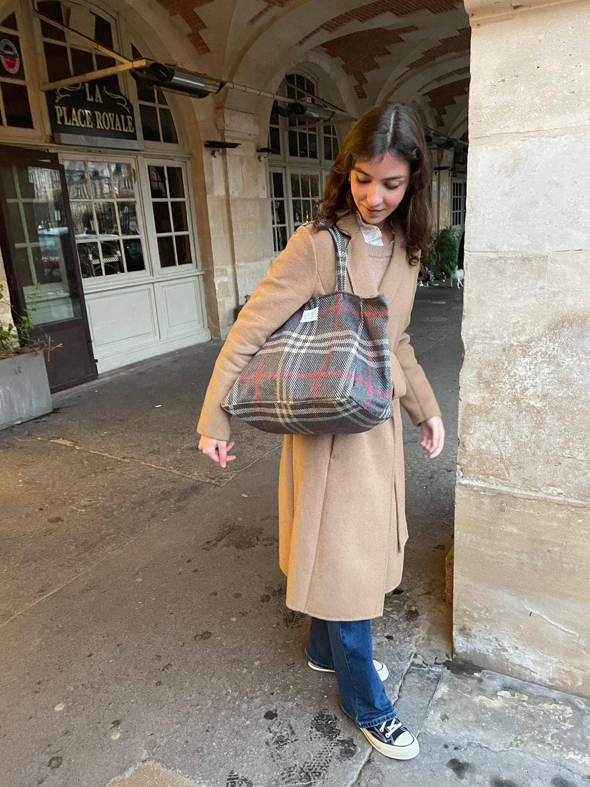 Bazar Atelier Sablon - Wholesale Tote Bag - Women's - Tote Bag - Black Pion Tartan1