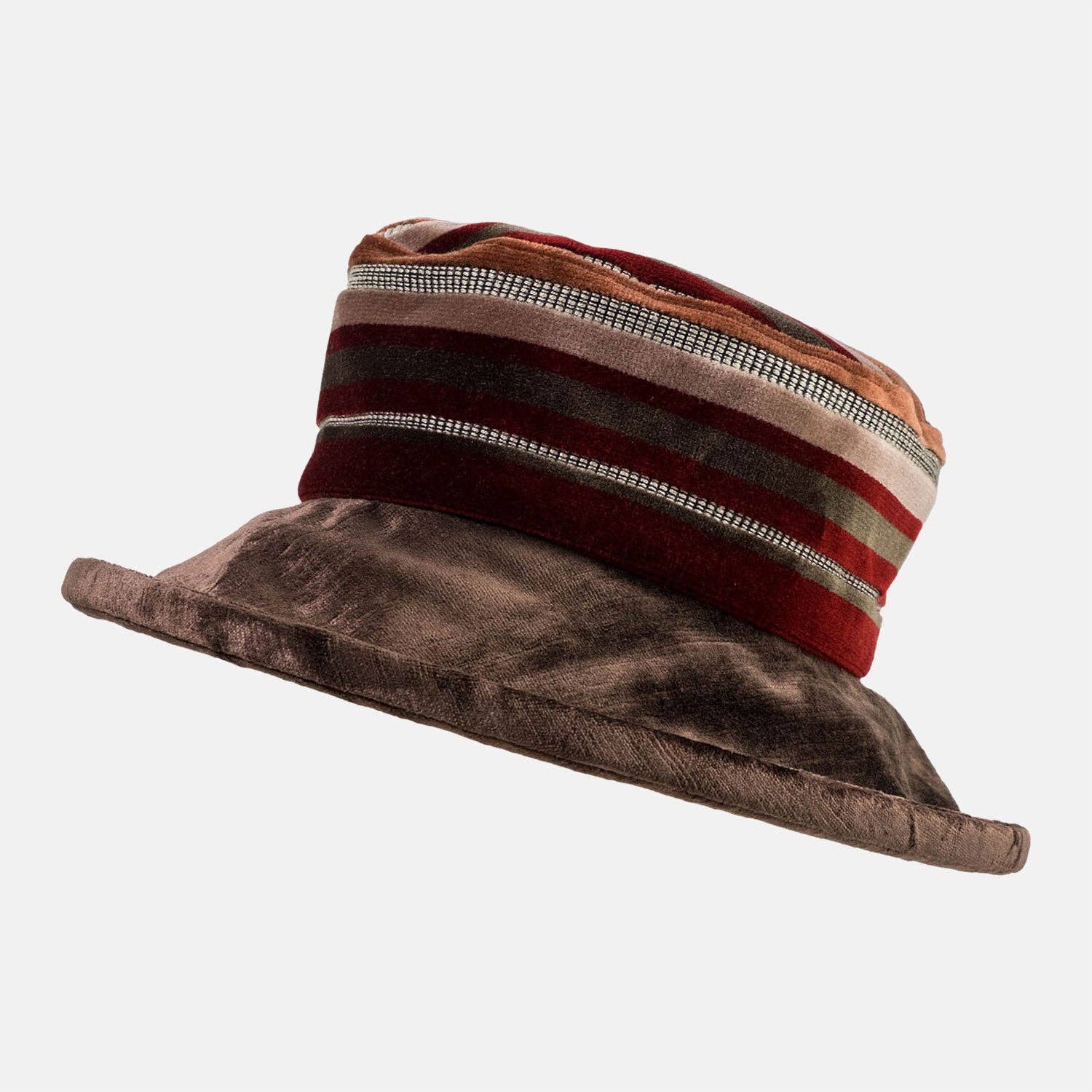 Proppa Toppa Hats - Wholesale Fedora - Women's - Vintage Fabric Striped Winter Hat1