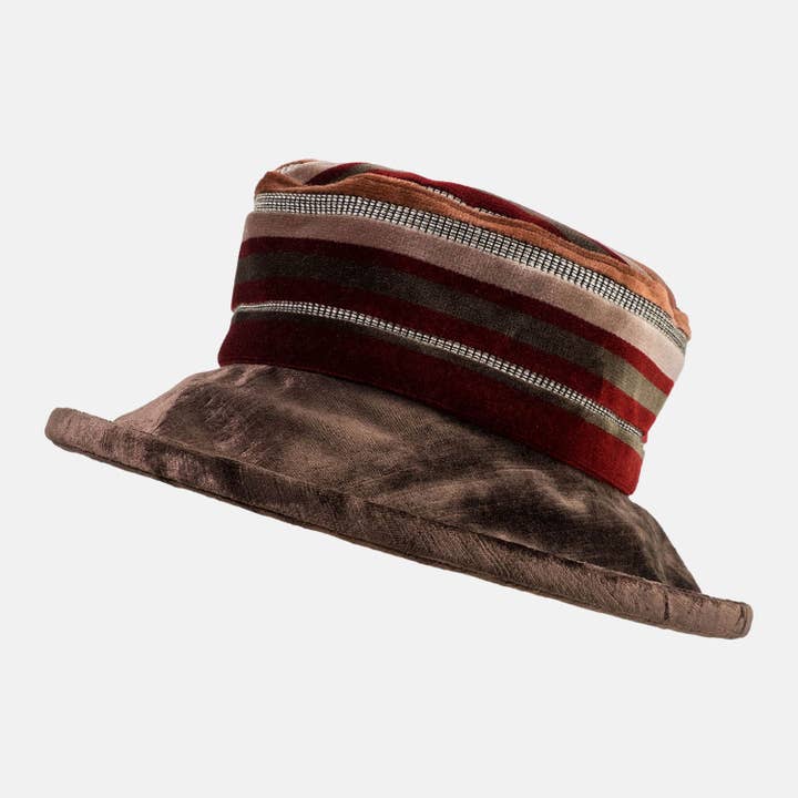 Proppa Toppa Hats - Wholesale Fedora - Women's - Vintage Fabric Striped Winter Hat1