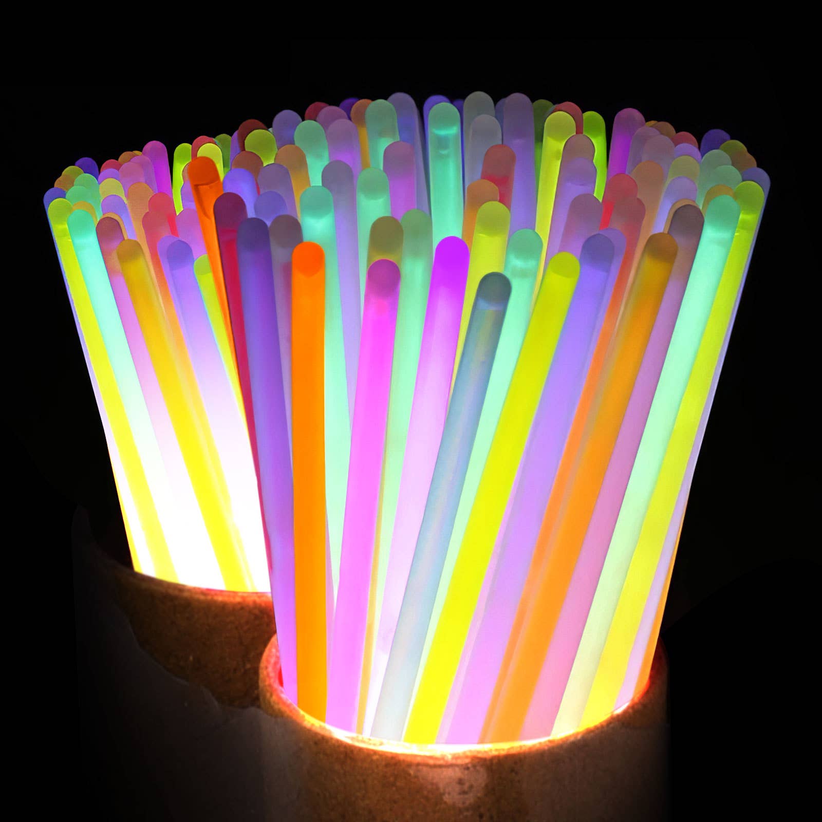 Fun Little Toys - Vente Cartes de Saint-Valentin - Lot de 108 bâtonnets lumineux en 6 couleurs avec des cartes de fête au néon7