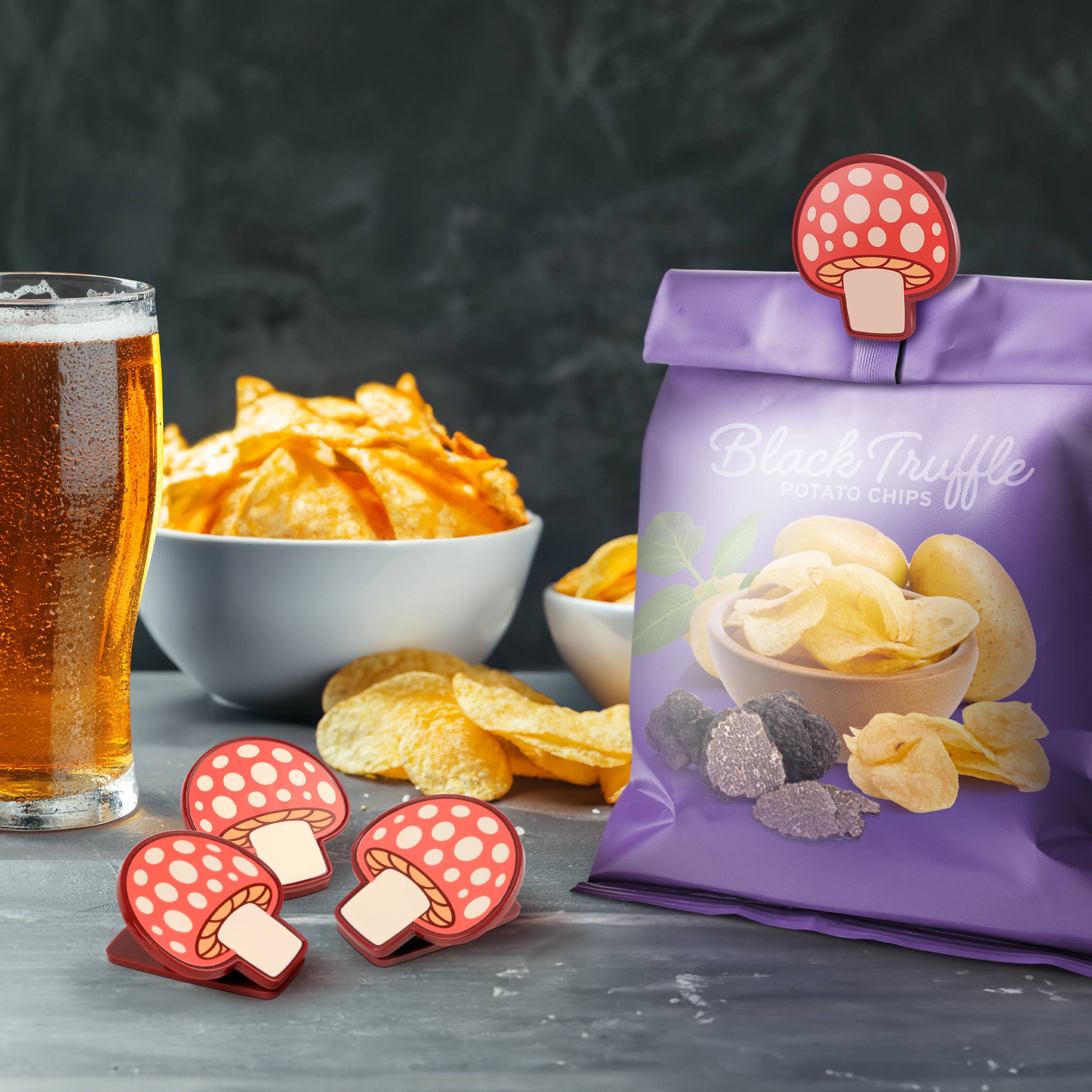 Fred & Friends - Wholesale Kitchen Tool/Gadget - Shroommates - Mushroom Bag Clips- Set of 43