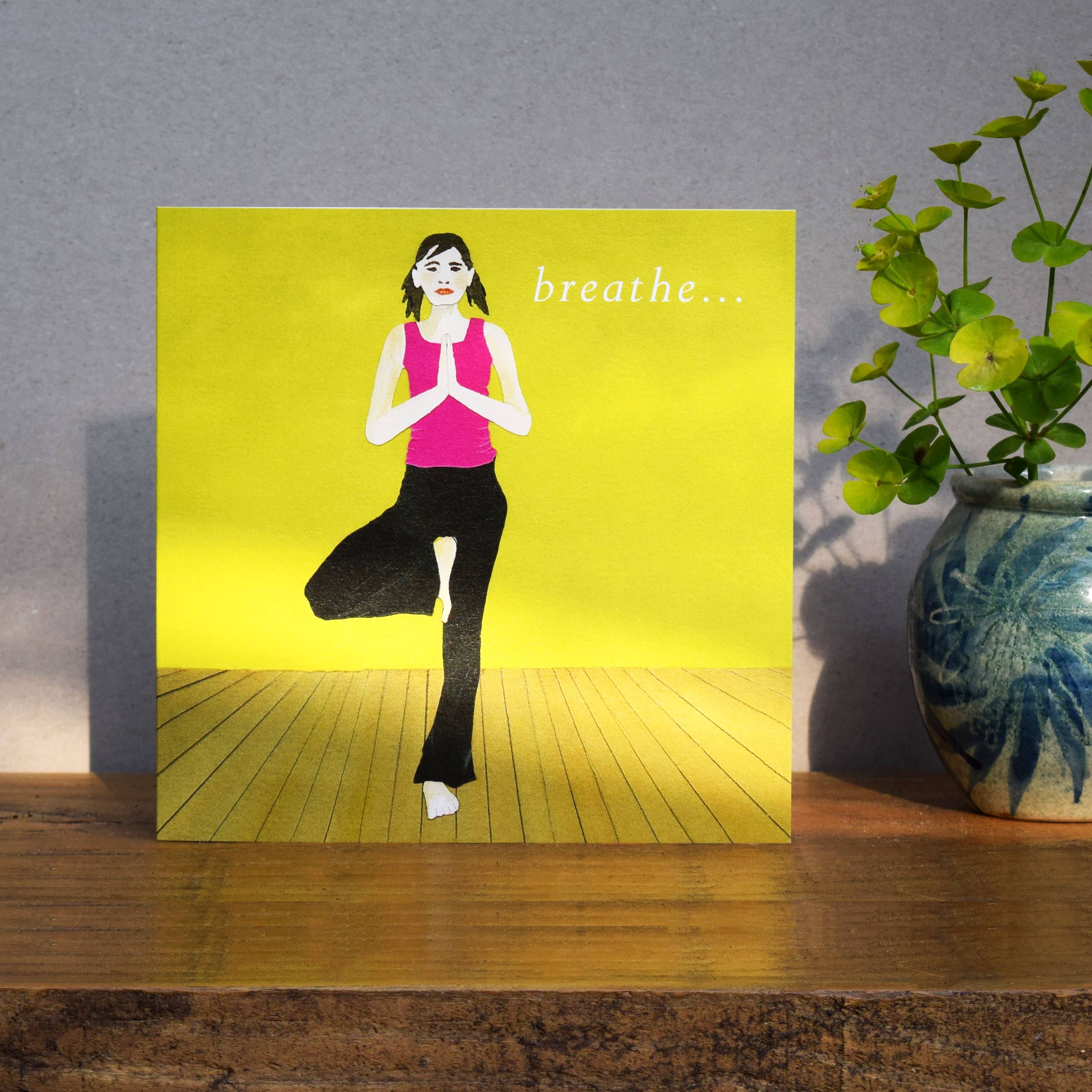 Windsock Press – wholesale Everyday greeting card – Yoga Card (breathe)1