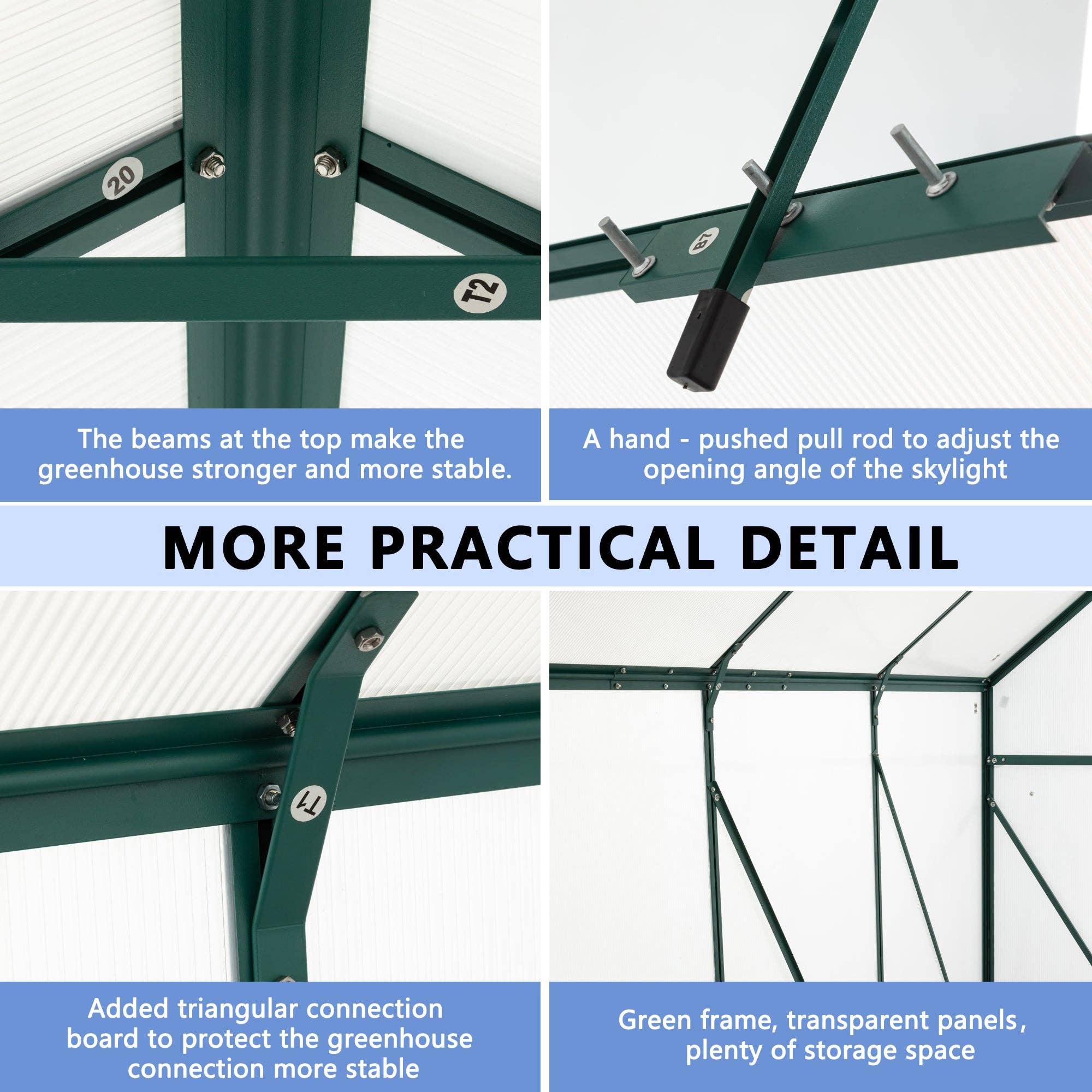 39F Inc. - Wholesale Outdoor Ornament/Decor - Walk-In Green-6 x 8 FT Outdoor Patio Greenhouse Sliding Door2