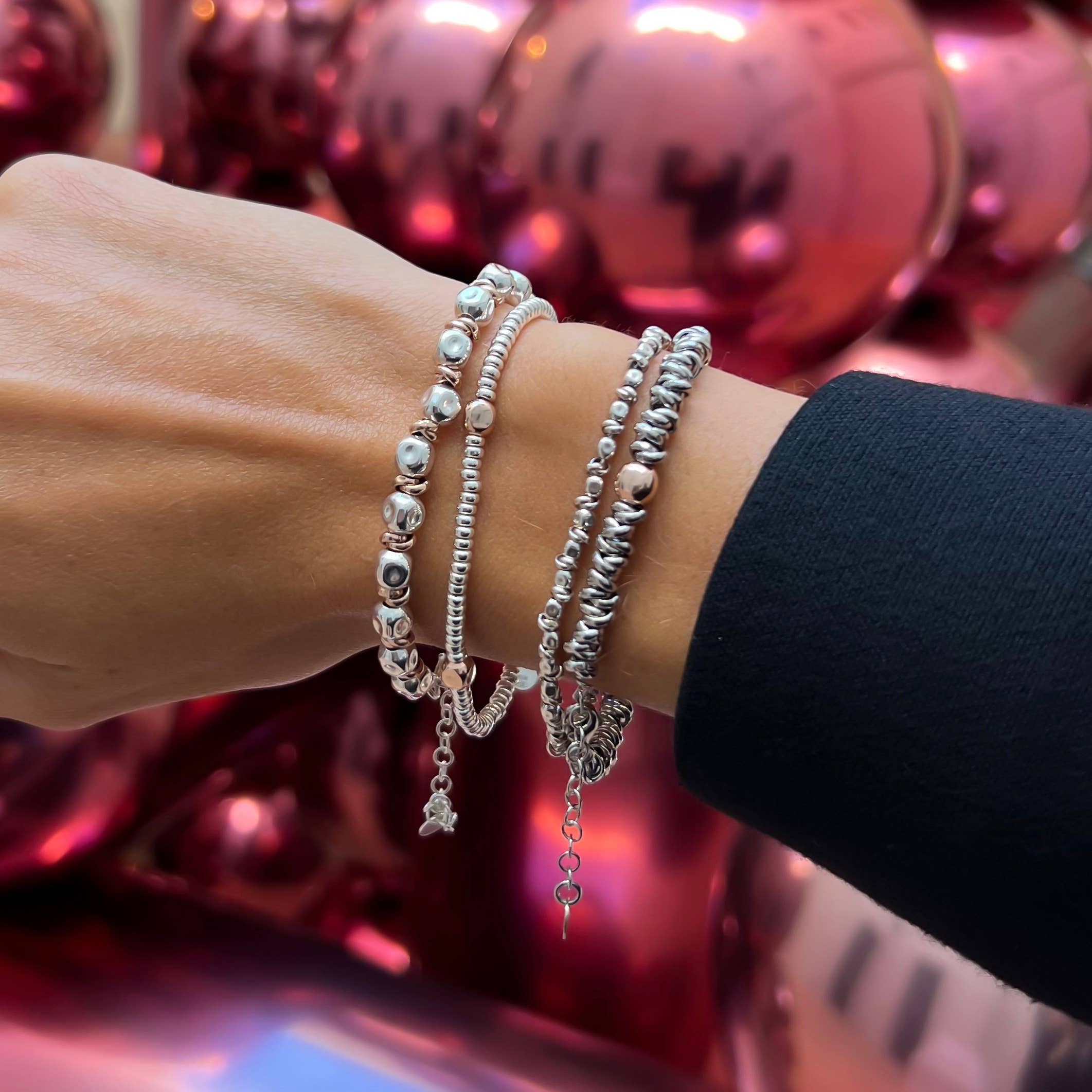 d'Este - Wholesale Link & Chain Bracelet - Silver and Rose Gold Ring Bracelet3