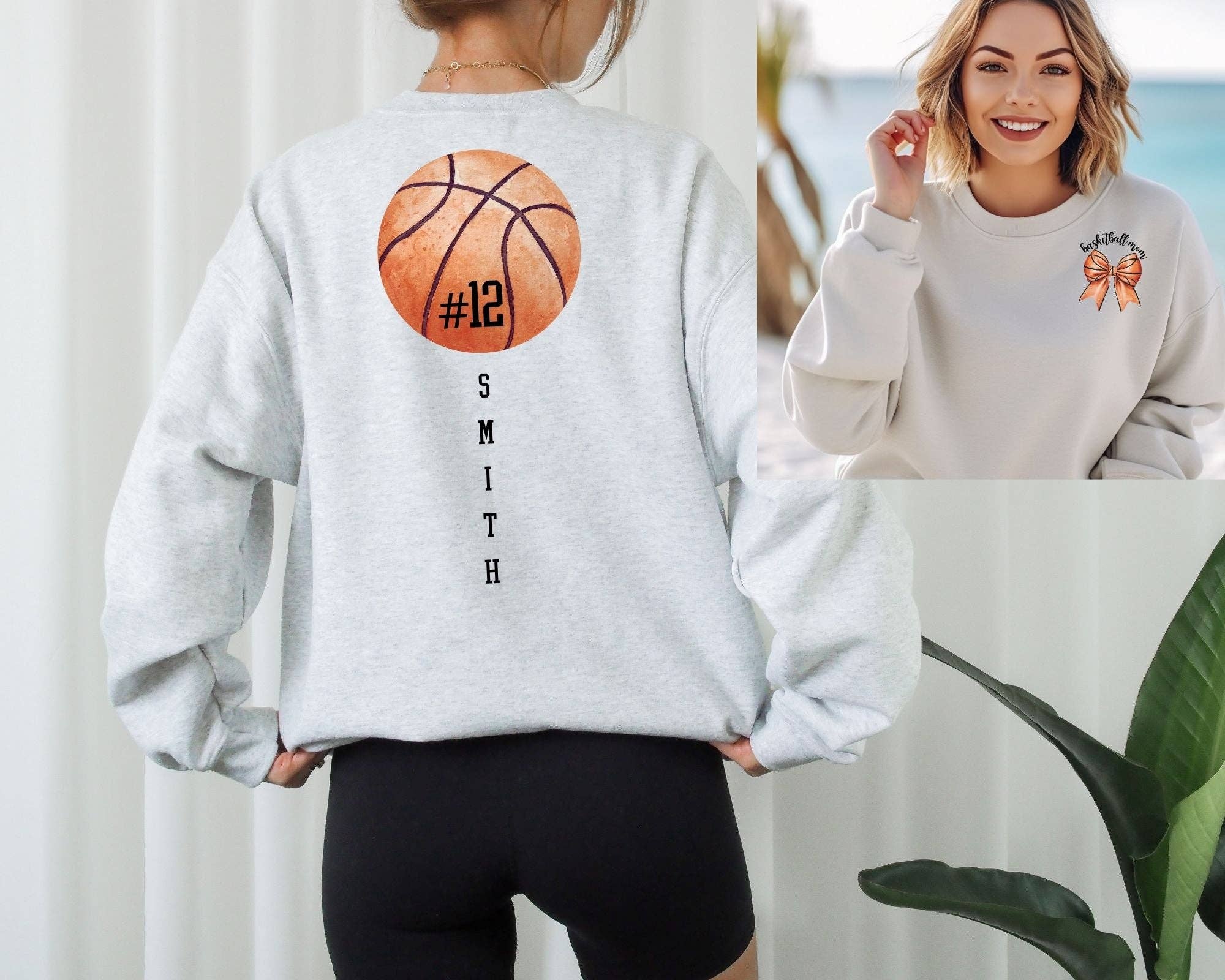 La Bella Rose Boutique - Wholesale Graphic Sweatshirt - Women's - Custom Basketball Mom Crew Sweatshirt Sports Sweater Gift4