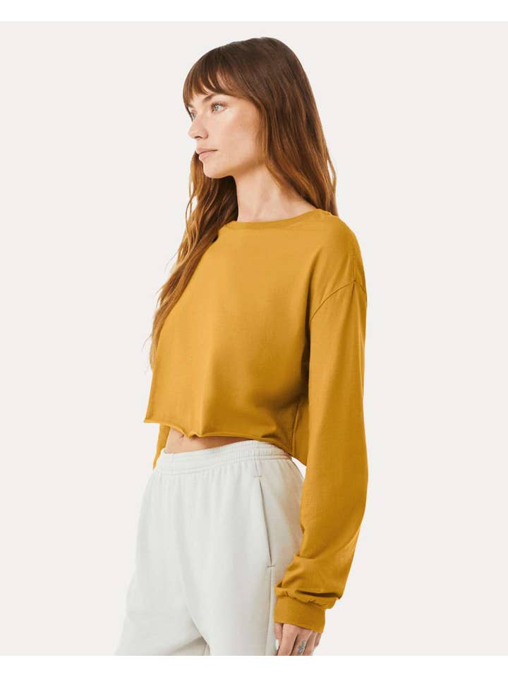 Total Apparel - Wholesale T-Shirt - Women's - Bella Canvas Ladies' Cropped Long-Sleeve Blank T-Shirt 650110