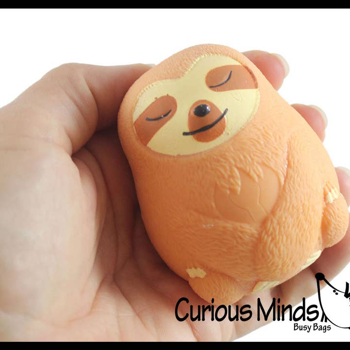 Curious Minds Toys - Wholesale Fidget Toy - Kids - 1 Marshmallow Sloth Animal Stress Balls - Ultra Soft Kneadab10