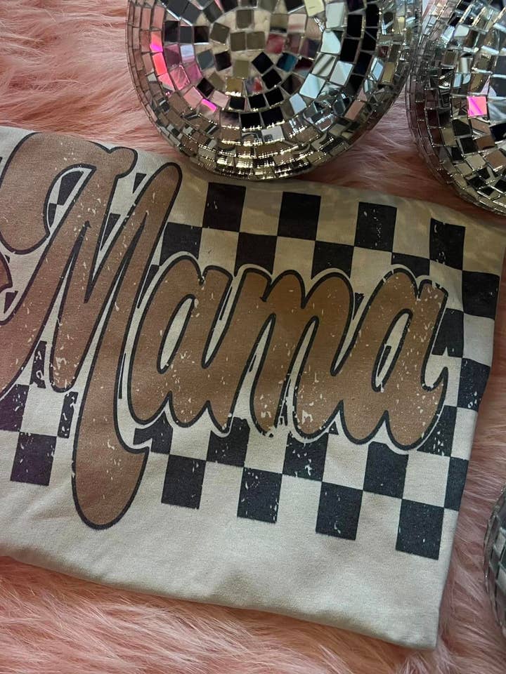 BROWN MAMA CHECK TEE for wholesale by Sugar & Velvet Collective Wholesale