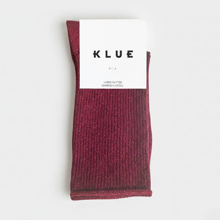 Calcetines KLUE Glitter Lurex en Lyocell ecológico | Cereza para venta al por mayor de KLUE
