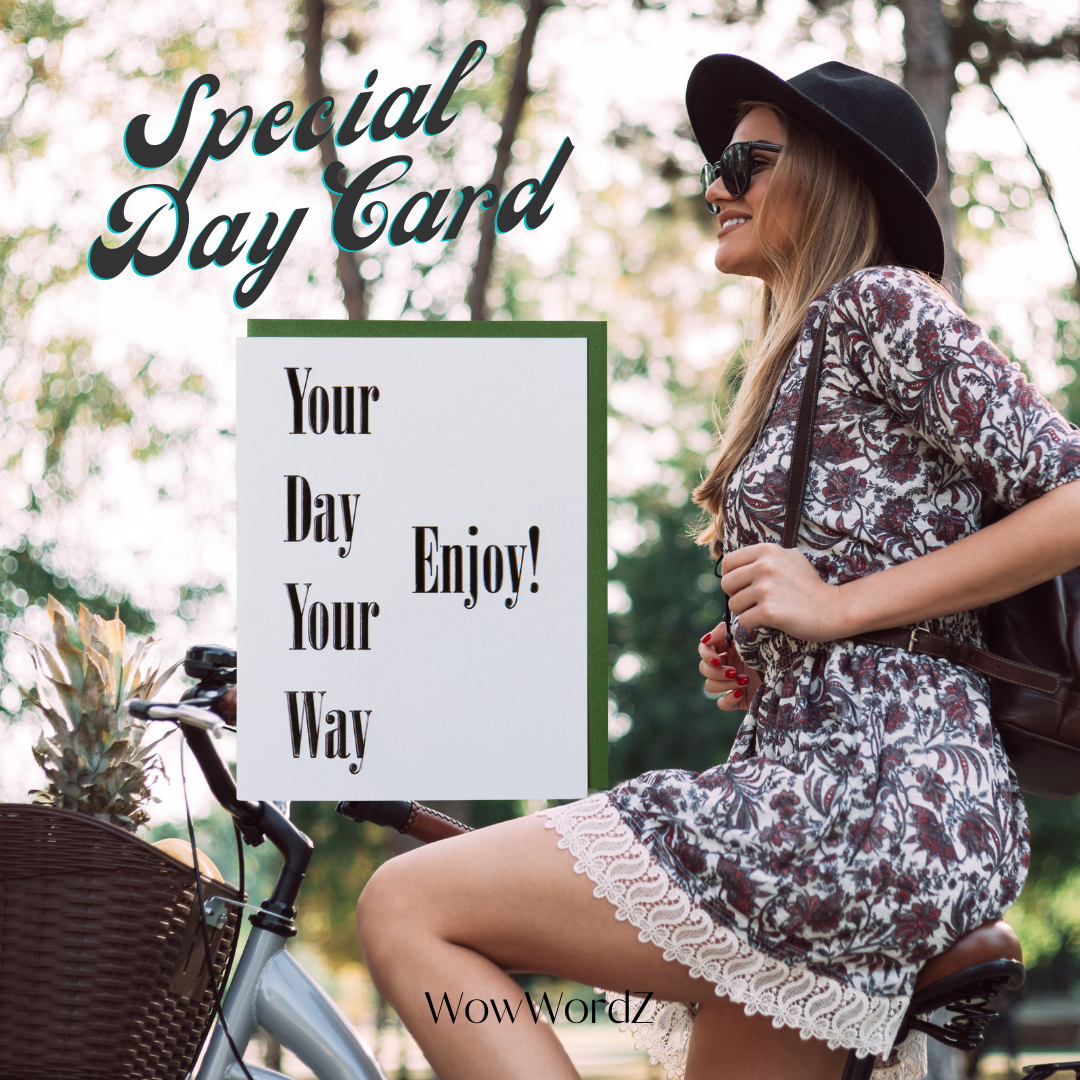 WowWordZ - Wholesale Birthday Card - Birthday & Celebrations Card – Your Day Your Way, Black Foil2