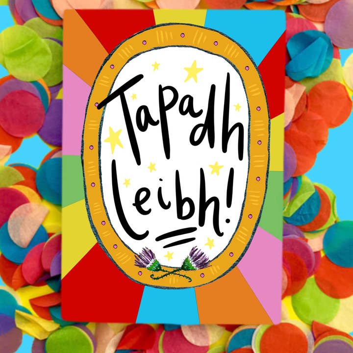 Claire Barclay Draws – wholesale Thank you card – Tabadh Leibh! (Thank You! in Gaelic) A6 Scottish Card