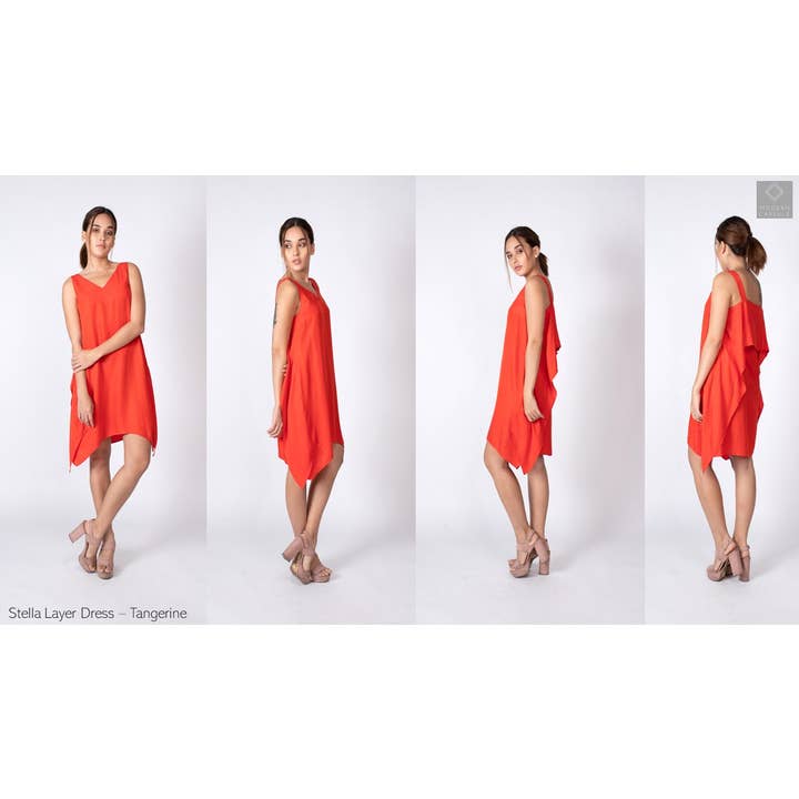 Stella rode jurk voor wholesale door Modern Capsule