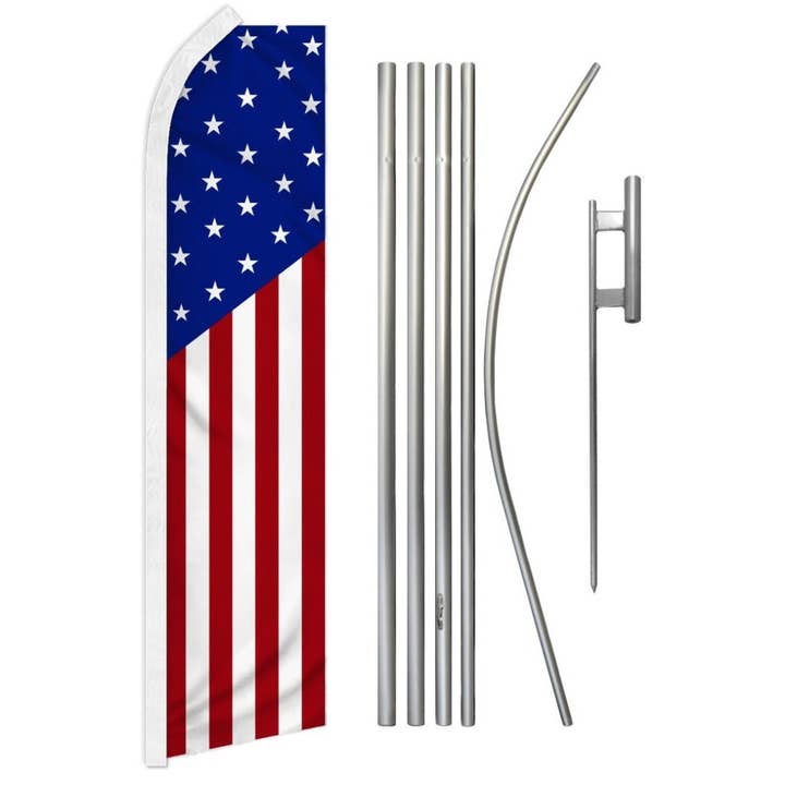 USA Klassisches Super-Flaggen- & Mast-Set für den Großhandel von Flags Importer
